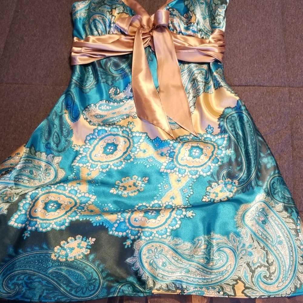 Blue and gold dress